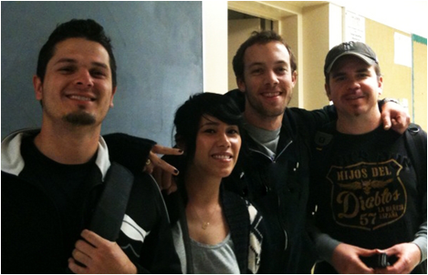 from left to right: CSUEB grad students Mustafa Ebrahimi, Krys Simon, Aric Johnson, and Matt McLean